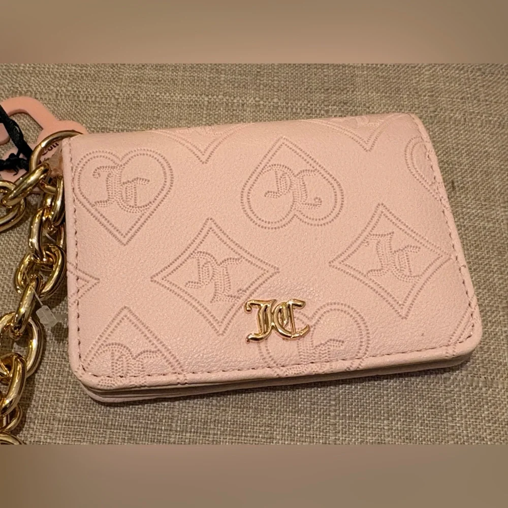 Juicy Couture Light Pink Monogram Key & Card Holder